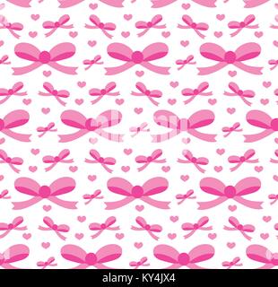 Il giorno di San Valentino seamless pattern. Archi sfondo infinito. Nastro Rosa texture ripetitive. Holiday wallpaper, carta, sullo sfondo. Illustrazione Vettoriale. Illustrazione Vettoriale