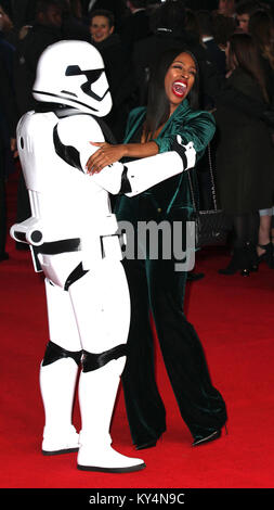 La premiere europeo di Star Wars: ultimi Jedi tenutosi presso la Royal Albert Hall - Arrivi con: Alexandra Burke dove: Londra, Regno Unito quando: 12 Dic 2017 Credit: Mario Mitsis/WENN.com Foto Stock