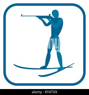 Emblema di biathlon. Illustrazione Vettoriale