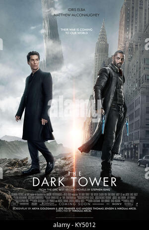 Data di rilascio: 28 luglio 2017 Titolo: La Torre scuro STUDIO: Columbia Pictures Regista: Nikolaj Arcel trama: Gunslinger Roland Deschain effettua il roaming selezionando un vecchio West-come il paesaggio in cerca del buio torre, nella speranza che il raggiungimento di esso consentirà di preservare il suo mondo morente starring: Poster Arte. (Credit: Columbia Pictures/Entertainment Immagini) Foto Stock