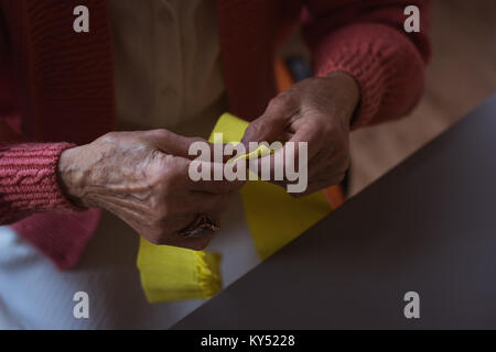 Senior donna facendo lavori di artigianato Foto Stock