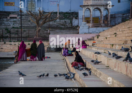 I Pellegrini di Pushkar, Rajasthan, India Foto Stock