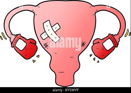 Cartoon battere con utero guantoni da pugilato Illustrazione Vettoriale
