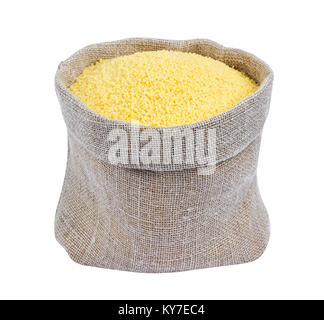 Il cous cous nella sacca isolata su sfondo bianco Foto Stock