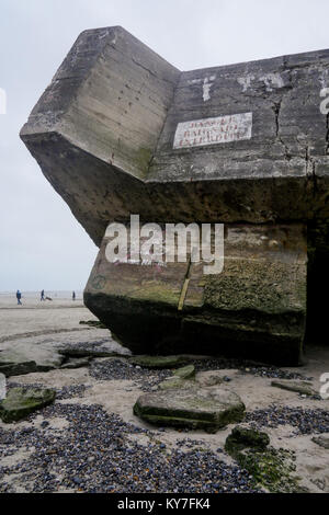 Il tedesco Blockaus, resti della seconda guerra mondiale, Le Hourdel, Cayeux-sur-Mer, Normandia, Francia Foto Stock