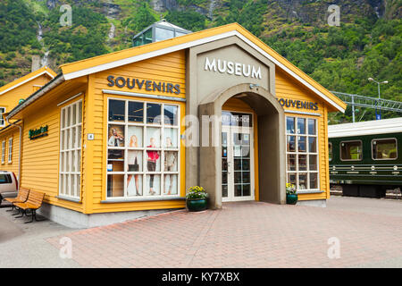 FLAM, Norvegia - 26 luglio 2017: Flam museo. Flam è un villaggio in Flamsdalen, all'Aurlandsfjord un ramo del Sognefjord, comune di Aurland, Norw Foto Stock