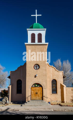 La Iglesia San Jose aka St Joseph Parish Church, prima strada, turchese Trail, Los Cerrillos, Nuovo Messico, STATI UNITI D'AMERICA Foto Stock