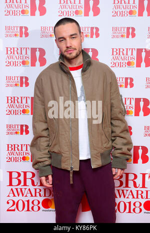 Liam Payne frequentando il Brit Awards 2018 candidature evento tenutosi ad ITV Studios sulla Southbank, Londra. Stampa foto di associazione. Picture Data: Sabato 13 Gennaio, 2018. Foto di credito dovrebbe leggere: Ian West/filo PA. Solo uso editoriale Foto Stock