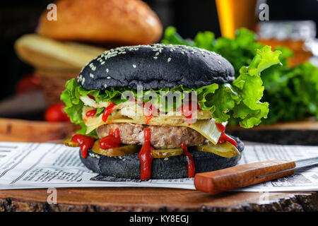 Grande succosa blackburger Foto Stock