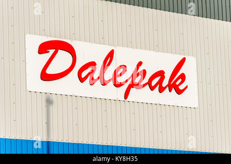 Northampton UK Dicembre 07, 2017: Dalepak logo distribuzione accedi Brackmills Industrial Estate. Foto Stock