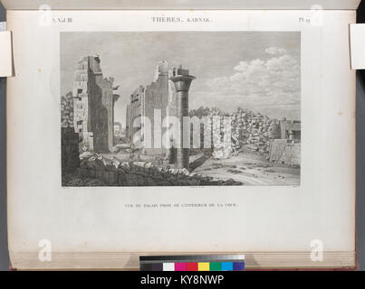 Thèbes. Karnak. Vue de palais prise de l'intérieur de la cour (NYPL b14212718-1268042) Foto Stock