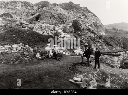 Fotografia di Steinvikholm a Sør-Trøndelag, Norvegia, che mostra le rovine medievali del castello e il suo significato nella storia norvegese e nella conservazione del patrimonio culturale. Foto Stock