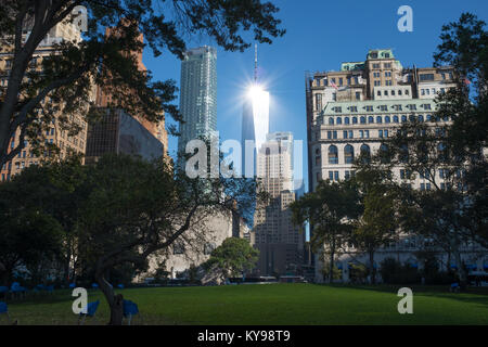 One World Trade Center, la parte inferiore di Manhattan, New York City Foto Stock