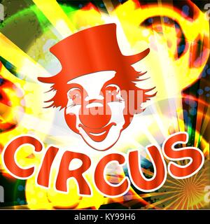 Tabellone di circo con clown faccia Illustrazione Vettoriale