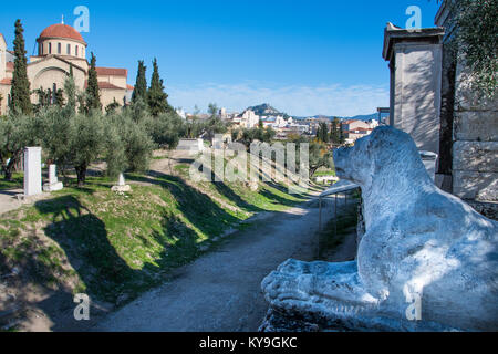 Kerameikos, il cimitero di antica Atene in Grecia. Essa è stata continuamente in uso dal IX secolo A.C. fino dai tempi dei romani. Foto Stock