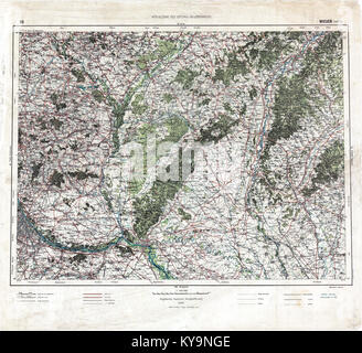 Una mappa del 1939 della serie WIG Mapa Operacyjna Polski che mostra la Polonia e Vienna, utilizzate come risorsa militare storica per scopi strategici prima della seconda guerra mondiale Foto Stock