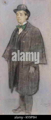 Le opere d'arte di Ramon Casas, esposte al MNAC, riflettono la sua maestria nella ritrattistica e nello stile modernista, evidenziando la sua influenza nella storia dell'arte spagnola. Foto Stock