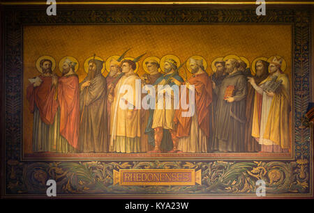 Processione des saints de Bretagne - diocèse de Rennes, cathédrale Saint Pierre, Rennes, Francia Foto Stock