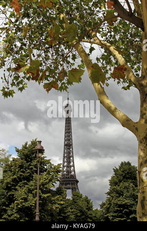 Parigi, Francia - 31 agosto 2012: Torre Eiffel a Champs de Mars a Parigi, Francia Foto Stock