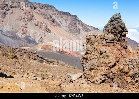 Vista la colorata Cratere Haleakala in Maui, Hawaii. Foto Stock