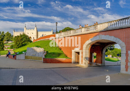 Zamkowy Square, Royale Castello, Lublin, Polonia, Europa Foto Stock