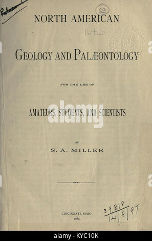 North American geologia e paleontologia per l'uso di dilettanti, studenti e scienziati17166875 BHL Foto Stock