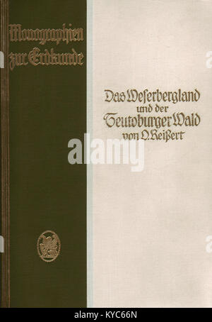 Libro di Oswald Reißert pubblicato nel 1925, che descrive i paesaggi, la geografia e le caratteristiche culturali degli altopiani di Weser e della regione della foresta di Teutoburgo in Germania. Foto Stock