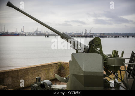 Historic 40MM Bofors anti-aerei pistola vicino a Southampton Foto Stock