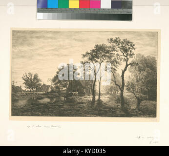 Paysage, d'après onu croquis attribué à Van Der Neer (NYPL b14917524-1159702) Foto Stock