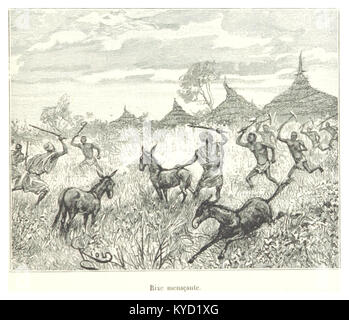 ''Rixe menaCante'' (''minaccia di rissa'') è un dipinto del XIX secolo che mostra due uomini impegnati in una violenta lotta di strada, caratterizzata da movimento espressivo e luci e ombre contrastanti. Foto Stock