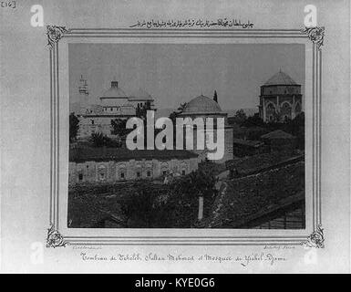 Il mausoleo e Yeşil Cami (Moschea Verde) di Çelebi Sultan Mehmet (MI) in Bursa tra 1880 e 1893 Foto Stock