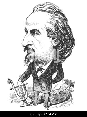 Un ritratto satirico da *le Trombinoscope*, numero n.. 213, di Touchatout, che mostra una rappresentazione stilizzata ed esagerata di un individuo notevole, coerente con la tradizione caricaturale della serie. Foto Stock