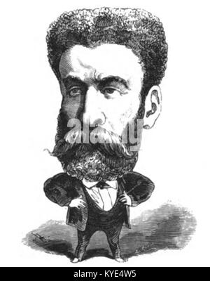 Un ritratto da "le Trombinoscope" di Touchatout, numero 97, raffigurante un individuo in pubblicazioni illustrate francesi del XIX secolo. Foto Stock