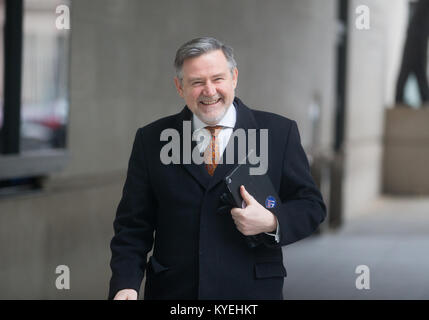 Barry Gardiner, Shadow il Segretario di Stato per il commercio internazionale e MP per il Brent a nord, arriva a comparire su "La Domenica politica spettacolo TV Foto Stock
