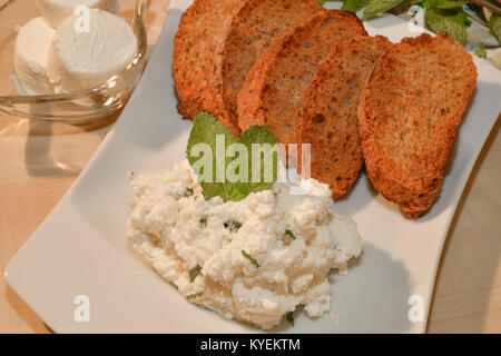 Italia Piemonte Mousse tomini di formaggio e ricotta Foto Stock