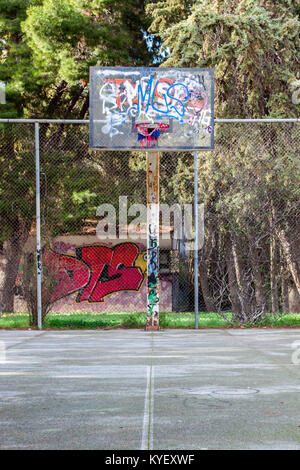 Abbandonato da Basketball - Athens, Grecia Foto Stock