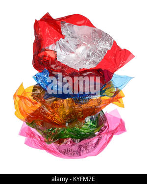 Una pila di carta stagnola di contenitori per alimenti Foto stock - Alamy