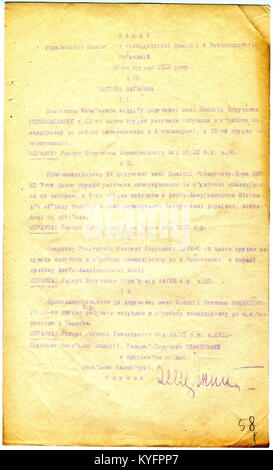 Ordine militare Rozkaz nr 56 emesso da Wiktor Zelinski della Commissione di liquidazione militare Ucraina in Polonia, che fornisce istruzioni e direttive operative. Foto Stock