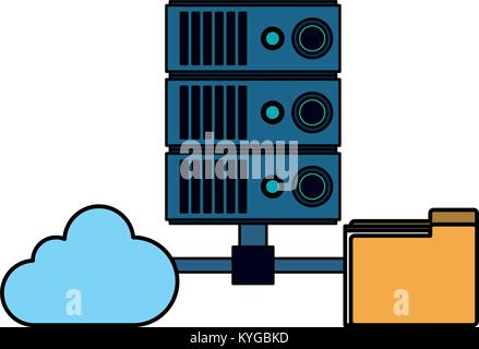 Cloud computing e tecnologie server Illustrazione Vettoriale