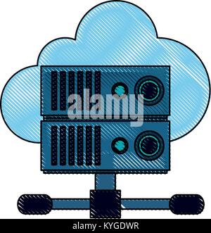 Cloud computing e tecnologie server Illustrazione Vettoriale