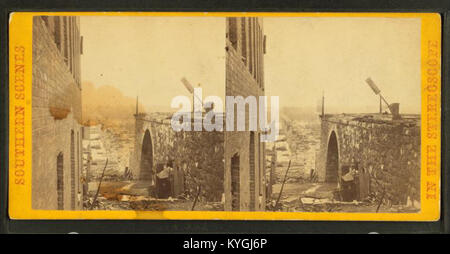 Rovine dell'Augustine ponte ferroviario, Richmond, VA, da Brady, Mathew B., 1823 (ca.)-1896 Foto Stock