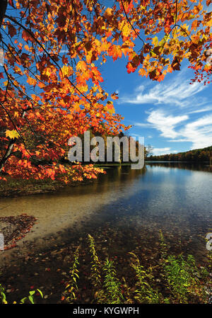Il lago di riflessioni in autunno, Vertice Lago West Virginia Foto Stock
