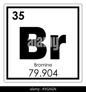 Bromo elemento chimico tavola periodica simbolo della scienza Foto Stock