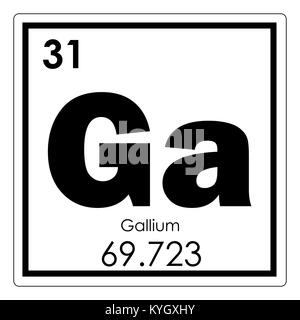 Il gallio elemento chimico tavola periodica simbolo della scienza Foto Stock