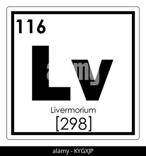 Livermorium elemento chimico tavola periodica simbolo della scienza Foto Stock