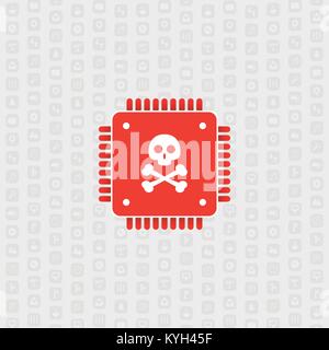 Processore colpite da Meltdown & spettro critiche vulnerabilità di sicurezza che consentono gli attacchi informatici, la password o i dati personali della perdita sul computer Illustrazione Vettoriale