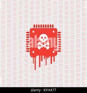 Processore colpite da Meltdown & spettro critiche vulnerabilità di sicurezza che consentono gli attacchi informatici, la password o i dati personali della perdita sul computer Illustrazione Vettoriale