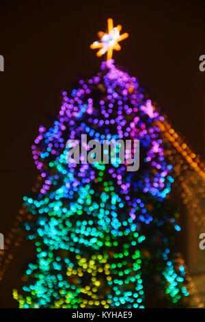 Nuovo Anno Albero bokeh luci Foto Stock