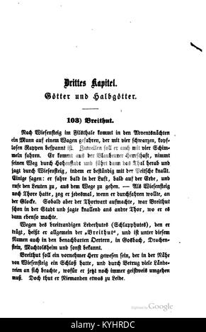 Una pagina del 1852 di Meier 'Sagen Sitten Gebräuche' documenta il folklore, le tradizioni e i costumi tedeschi, fornendo informazioni sulle pratiche sociali e culturali del XIX secolo. Foto Stock