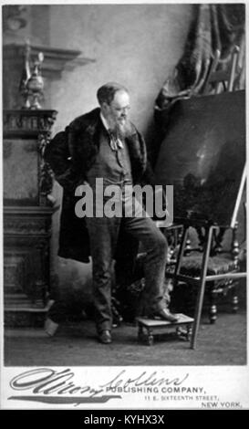 Fotografia ritratto di Napoleon Sarony di Wilkie Collins nel 1874, raffigurante il romanziere inglese e che riflette la ritrattistica fotografica del XIX secolo. Foto Stock
